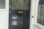 Stained glass wi down and door