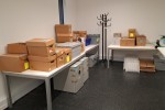 Loose items on tables and trolleys and file cabinets etc