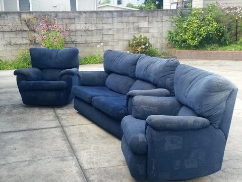 2 recliners and 1, 2 seater couch