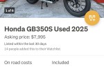 Motorcycle Honda Gb350