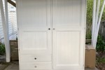 Hampton style wooden double wardrobe