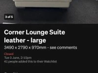 Corner Lounge Suite leather - large3490 x 2790 x 970mm
