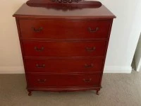 Vintage Red Mahogany Tall Boy 12367