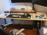 Queen bed, 400 litre fridge, square table approx 1 5m, 3seater sofa, e...