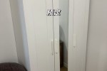 3-door wardrobe with mirror, approx. 110cm W × 190cm H × 50cm D, 2-doo...