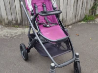 Packed baby stroller