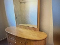 Chest of draws, mirror, Drawer Dresser and Mirror.  Dimensions 120cm l...