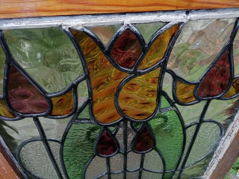 Antique leadlight window