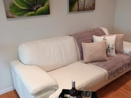 White leather sofa