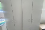 King single trundler bed, two mdf pantry cupboards, light medium books...