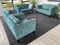 Turquoise 4 peice Danske Mobler Lounge Suite 2 x 3 seater and 2 x 1 se...