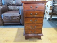 Teak 5 Drawer Tallboy