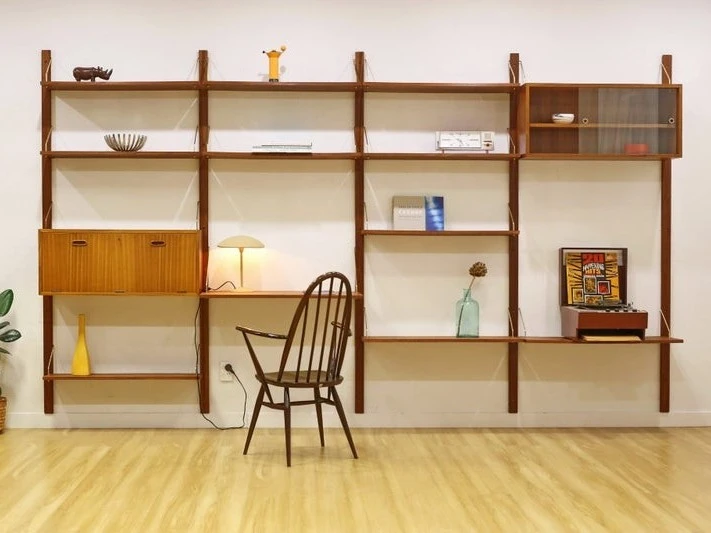 Mid Century Large Wall Units. 370cm WIDE. 214cm H.