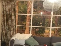 Heavy lined curtains