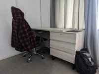 King Single Bed, Desk