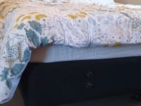 Queen Bed, Bedside Table
