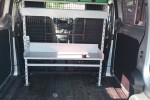 NV200 cargo rack with shelves, Cargo barrier in photo