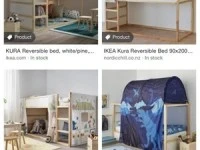 Organic mattress with IKEA Kura bed, kids single loft