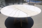 Marble Table Top and Wood Base