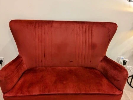 Velvet Red Two-Seater Couch