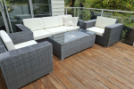 3 seater outdoor sofa, Outdoor single chair (2), Coffee table as part ...