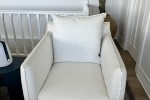 2 White 100% Linen Armchairs - RRP $3,600. Grab a bargain, Armchair