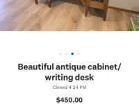 Writing Desk with attached shelves