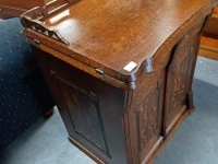 Vintage oak sewing machine and table
