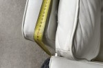 Retro modernist designer White leather couch from homage 3 seater mode...