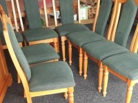 Magnificent solid rimu extending table and 8 chairs