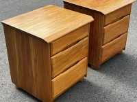 2 Wooden Rimu Bedside Tables—Mill-brook Furniture LTD