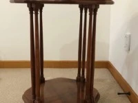 Mahogany / burr walnut wood side table