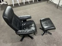 Small leather recliner