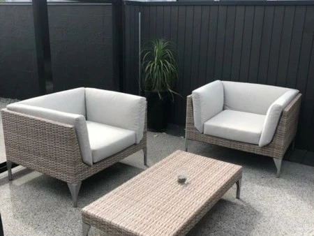 Outdoor chair x 2, Outdoor coffee table