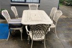 Patio / Outdoor Cast Iron Table & Chairs - 6 Seater