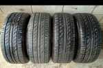 Car wheels with tyres fitted