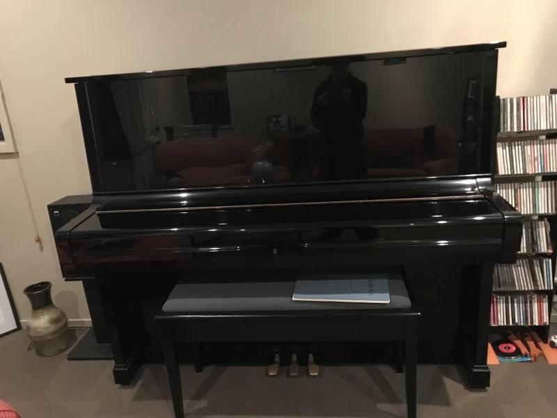 Yamaha upright piano & piano stool