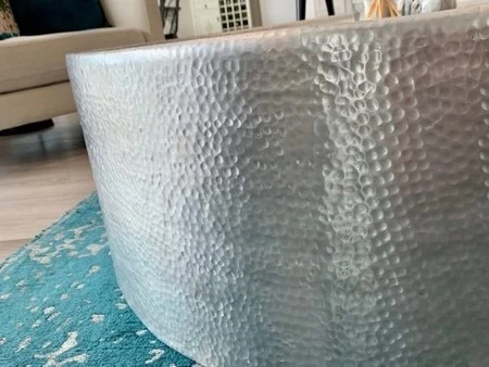 Hammered drum coffee table