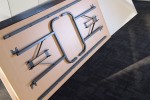 3 metre by 1 meter signs, 1 trestle table - approx 1800