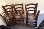 Dining table dismantled, Dining chairs (6), Microwave, Chest freezer, ...