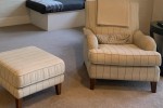 Sofa three seater, Wing back arm chair x2, Ottoman