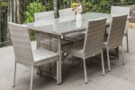 Queen bed, Outdoor dining set, Coffee table, 3 piece sofas, Lounge mat...