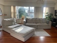 Early Settler slouch couch and ottoman - 1yrs old excellent condition ...