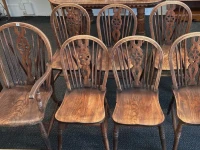 7 chairs & A box of table lamp, teapots