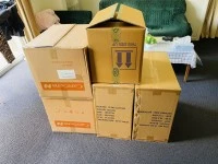 Treadmill, 2 luggage, 14 boxes, 3 foldable tables, 2 bags, foldable dr...