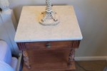 Antique French Walnut Bedside Cabinets with Marble Top (2)