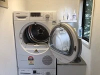 Bosch Avantixx washing machine and dryer with stacking kit with tray