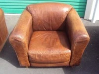 2 Leather armchairs