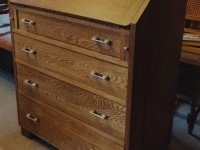 Honey Oak Writing Desk - Art Deco.