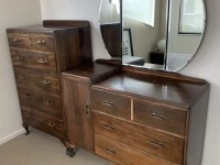 Dresser with mirror, Tall boy